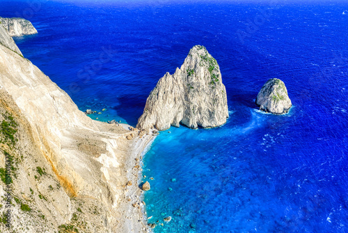 Aerial view from above looking down towards Marathonisi beach, Zakynthos 2025 
