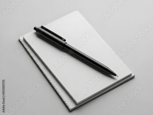 Writing instrument on notepad ready for note taking and planning