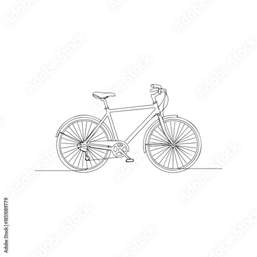 Simple bicycle illustration on white background