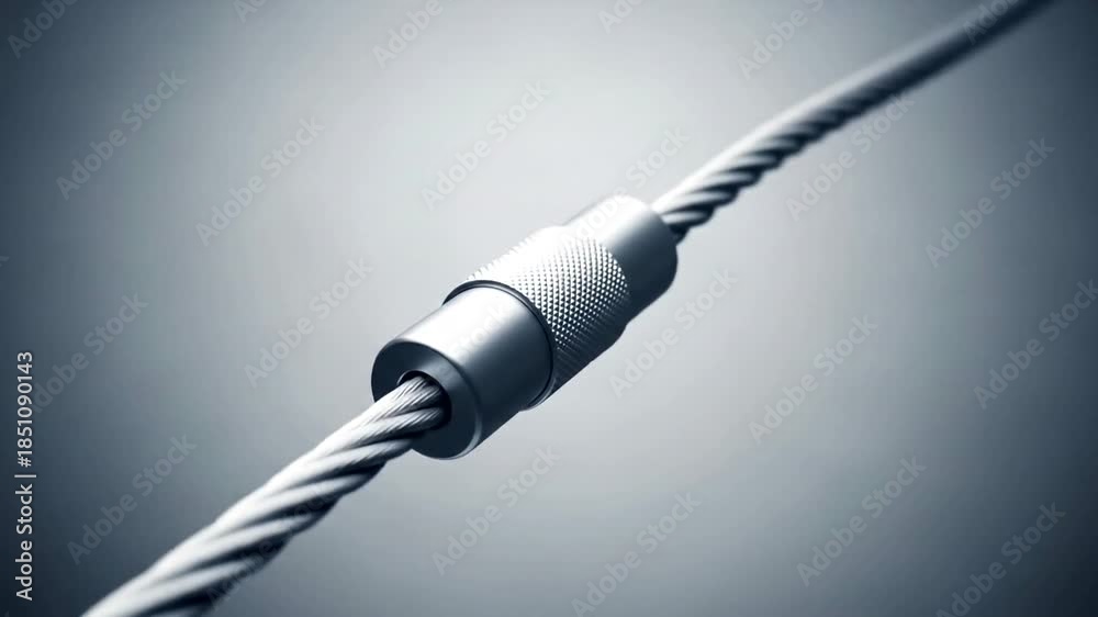 Steel Cable Connection - Close-Up of a Secure Wire Rope Joint. Stock ...