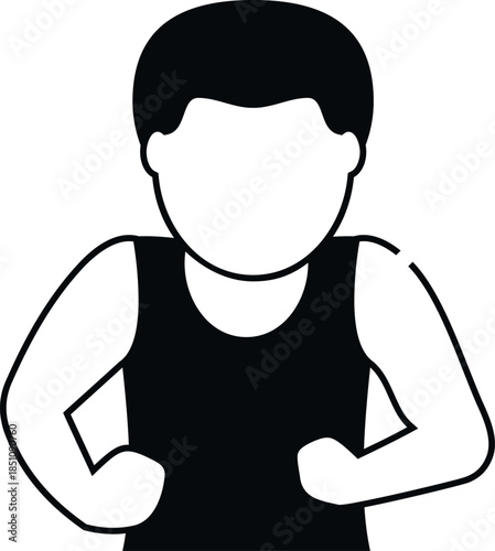 Man flexing biceps, symbolizing fitness, exercise, and strong body