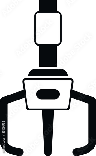 Robotic claw icon representing automation, industry, and grabbing