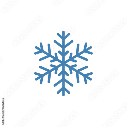 A bright blue snowflake icon, symbolizing winter, cold, and a frosty atmosphere