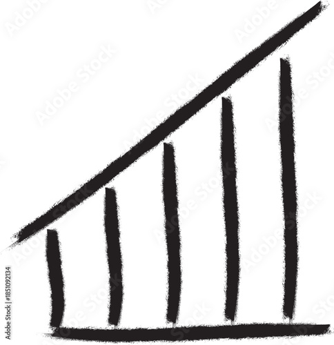 Hand drawn triangle shape with vertical lines