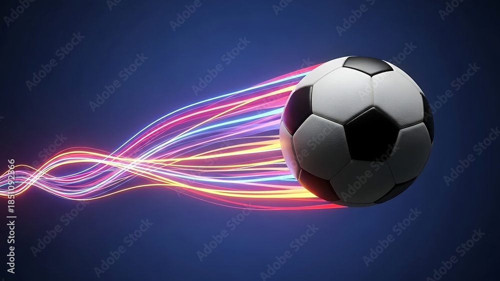 Naklejka premium Neon Motion Soccer Burst