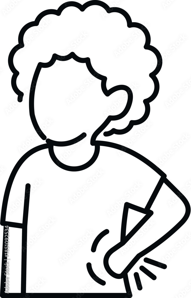 Obraz premium Person experiencing back pain, touching lower back