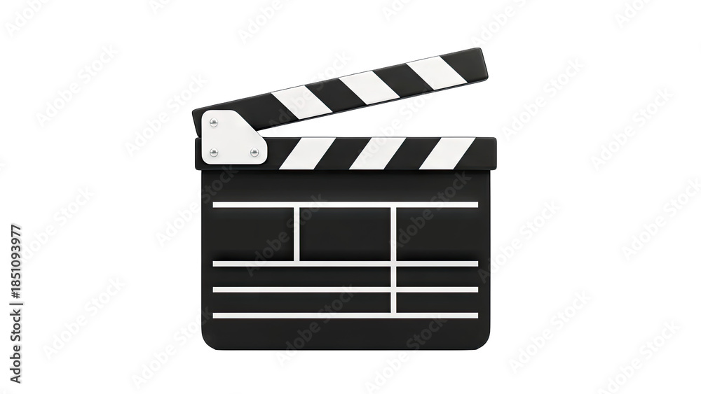 Obraz premium Clapperboard Open on White Background