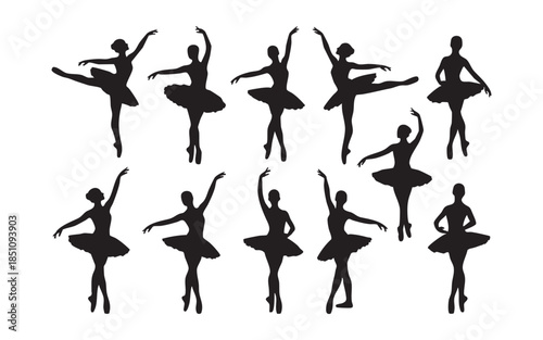 Ballerina Dancer Silhouette Poses Keywords