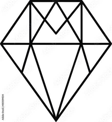 A simple outline icon of a diamond.