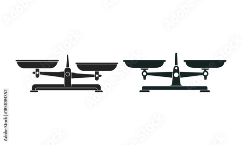 Vintage Justice Scales and Balance Icon Set, logo, Legal Law and Equality Vector Illustration