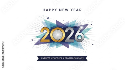 Happy New Year 2026 Celebration Background with Wishes for Prosperity and Success