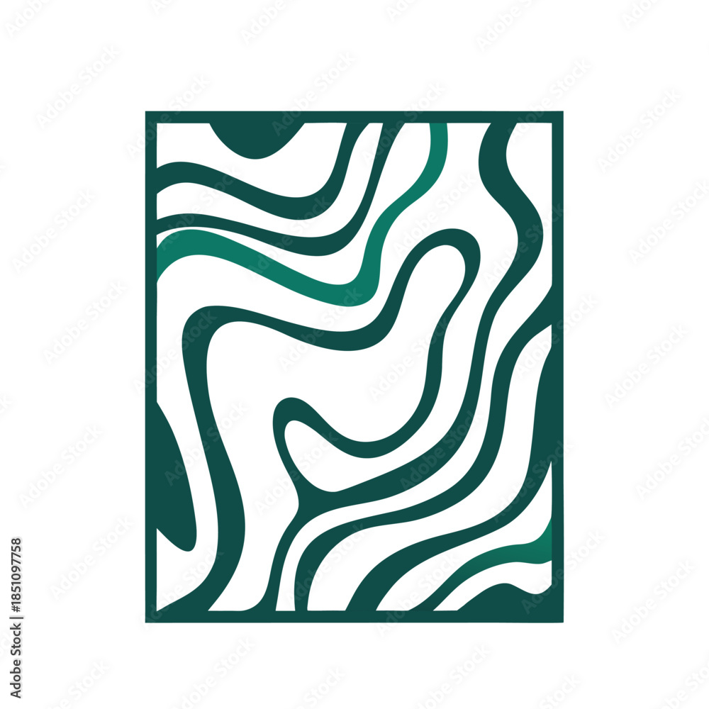 Obraz premium Abstract Wavy Green Lines Pattern Vector Graphic Design