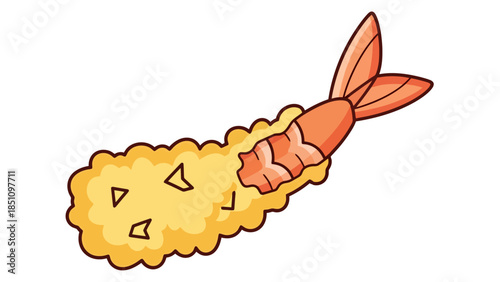 Freshly Cooked Tempura Shrimp with Crispy Coating and Vibrant Colors