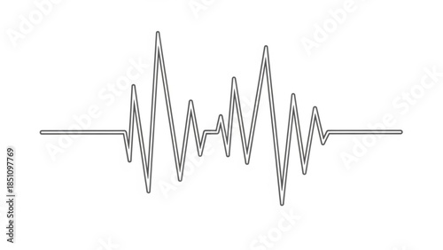 Electrocardiogram Pattern Line Art Heartbeat Waveform Illustration