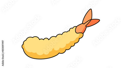 Crispy golden fried shrimp on a white background for food presentation