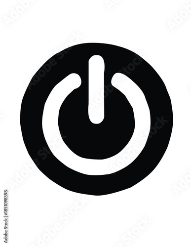power icon on metal internet button
