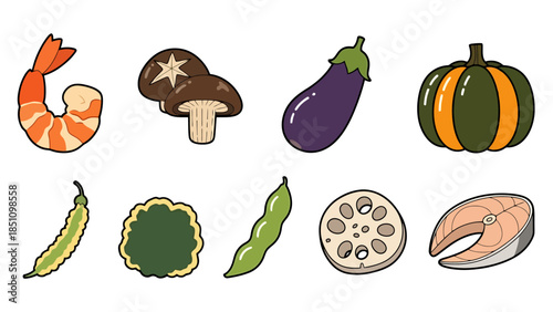 Collection of Fresh Vegetables and Mushrooms for Healthy Eating and Cooking