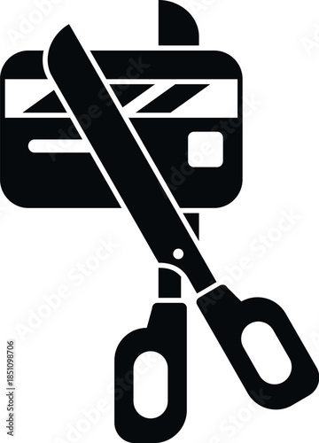 Scissors cutting a credit card, symbolizing financial freedom and getting out of debt