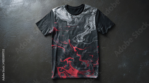 Patterned t-shirt with marble design isolated