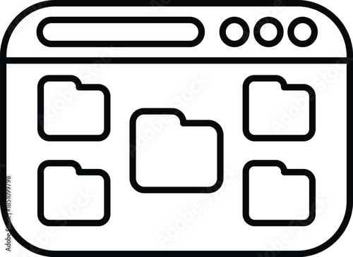 Browser window displaying multiple folders for organizing digital files and information