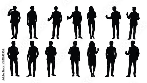 A collection of diverse people standing in black showcasing a striking silhouette