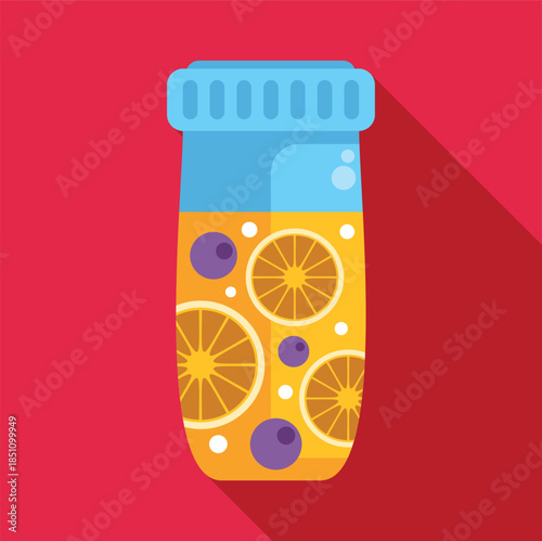 Bottle holding infused fruit water, promoting healthy hydration