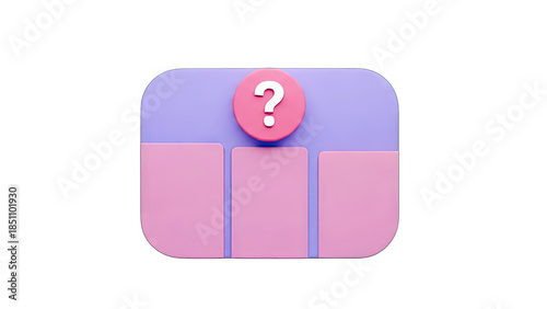 3D Interface with Question Mark: Concept of Inquiry