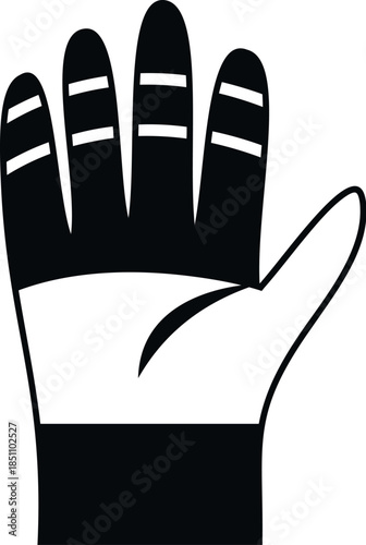 Hand wearing a safety work glove representing protection and security