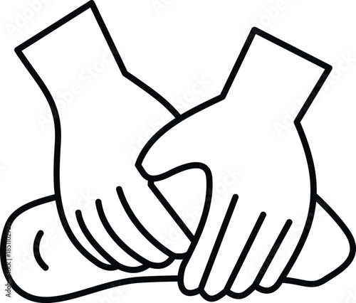 Hands kneading dough, representing food preparation and culinary activities