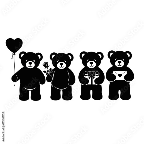 teddy bears with hearts