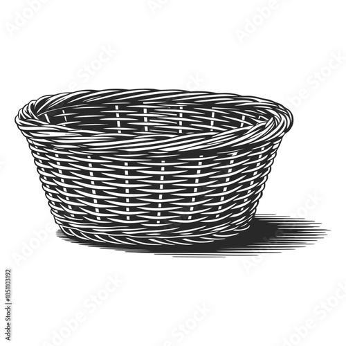 empty basket isolated on white