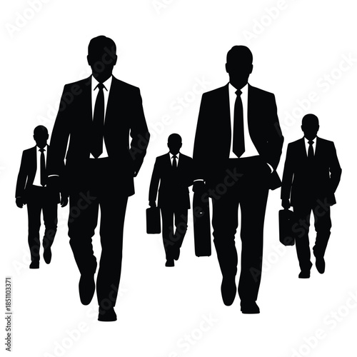 Business professionals walking together Vector, illustration