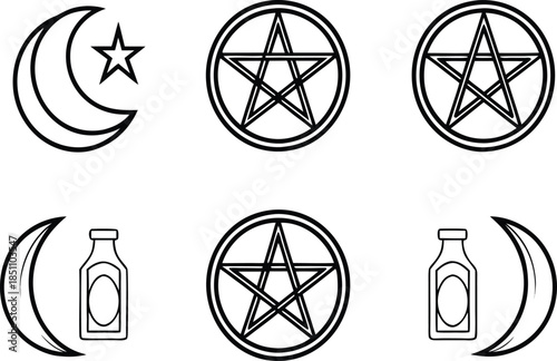 Witchy Magic Symbols Clipart Collection. Witchy Magic Symbols for Spiritual Art. Mystical Witch Symbols Clipart Set. Occult Witchy Magic Symbols Clipart. Pagan Witch Symbols Clipart Collection