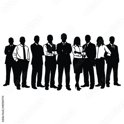 Professional business team silhouette Vector, illustration