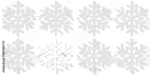 Intricate white snowflake patterns arranged in a repeating geometric design