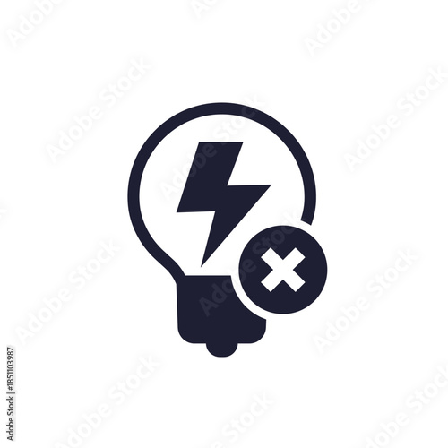 blackout, power outage icon on white