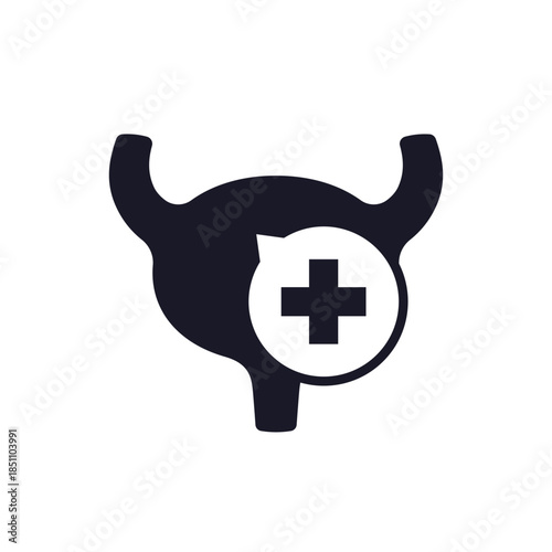 bladder health icon, pictogram on white