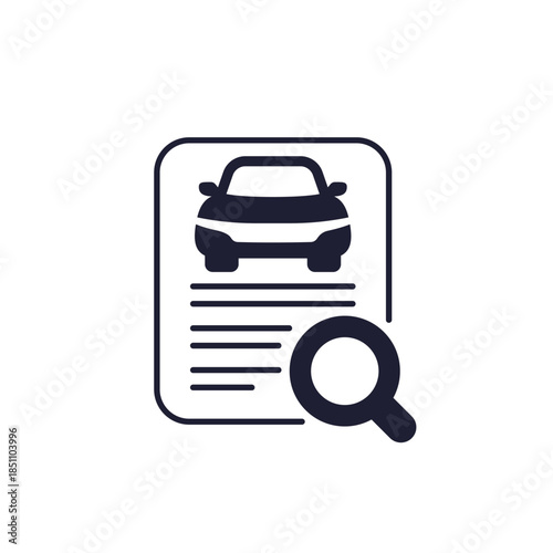 car history search icon on white