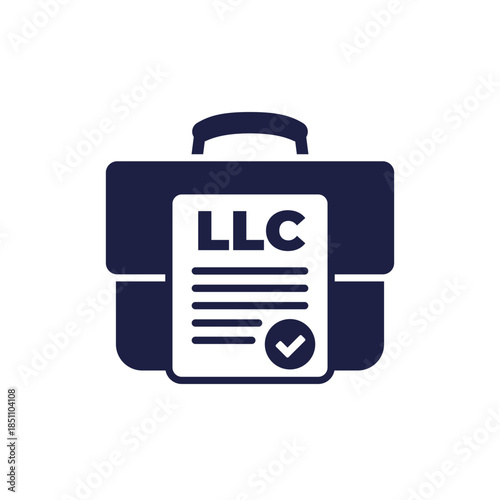 LLC icon with briefcase, Limited Liability Company