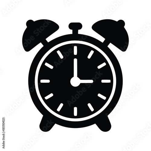 Classic Alarm Clock Icon for Time Management, Morning Wake Up, and Deadlines