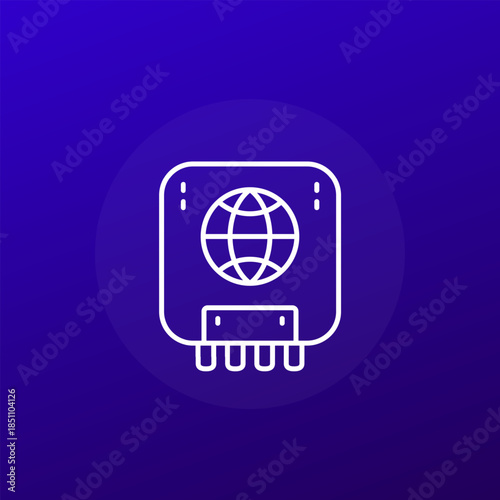 network terminal box icon, internet modem line design
