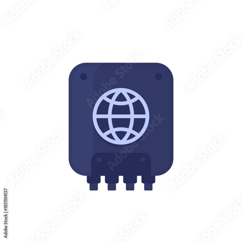 network terminal box icon, internet modem on white