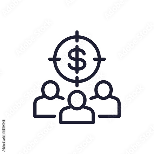 potential customers line icon, prospects and leads vector