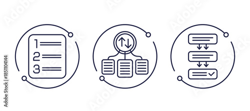 priority icons, prioritize tasks and work line vector design