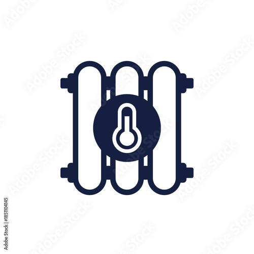 radiator, heating battery icon on white