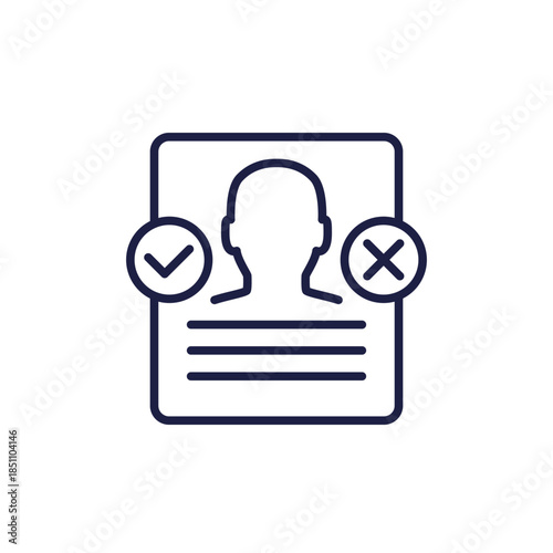 Pros and cons line icon with person file