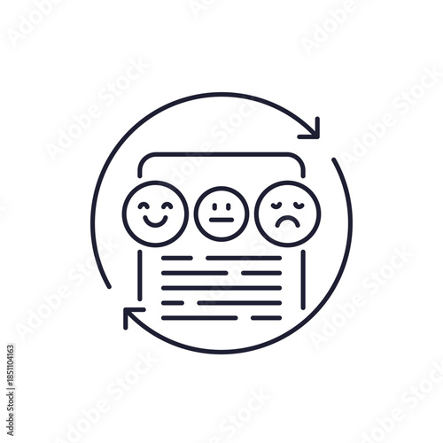 sentiment analysis icon, opinion mining line design