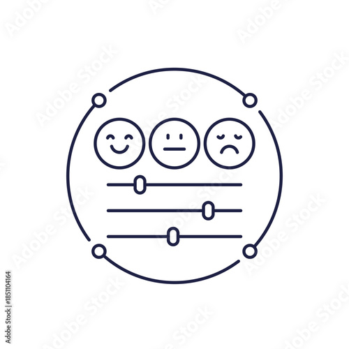 sentiment analysis icon in line design