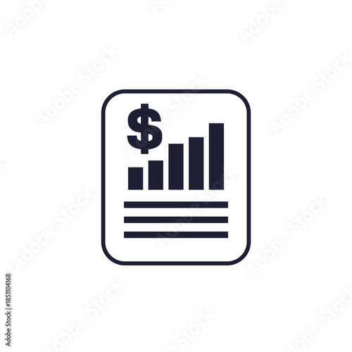 sales report icon, business growth and retail vector
