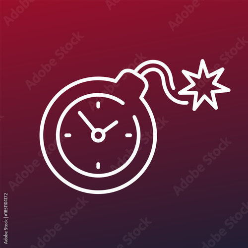 time bomb icon, line vector design